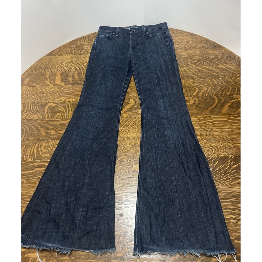 7 For All Mankind Bell Bottom Jeans Womens 28 USA Made Dark Wash Denim